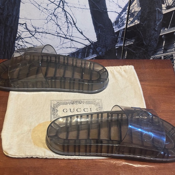 Gucci Transparent Slide Sandals - Picture 5 of 7